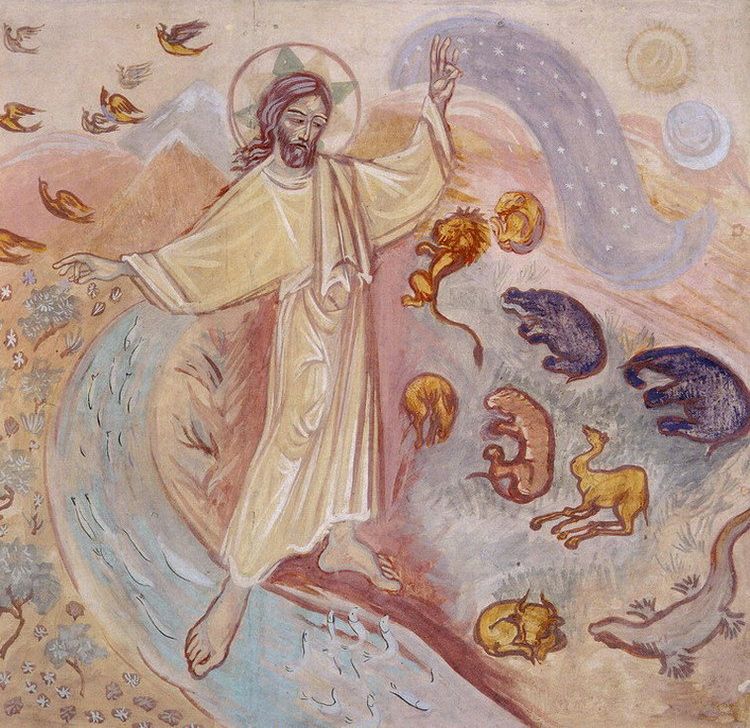 Сотворение мира. Фрагмент. 1945–1947. Часовня св. Василия Великого. Лондон. С. Иоанна (Рейтлингер)